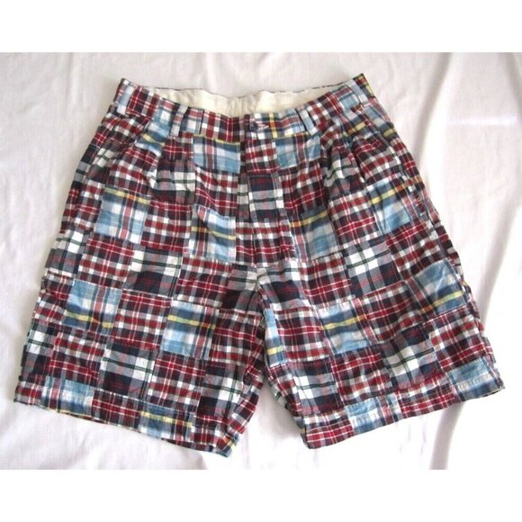 Men's Jos A Bank Plaid Patch Work Shorts Sz 36 (MP242) - Picture 1 of 6